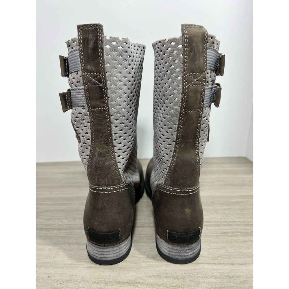 Sorel Major Pull On Boot Brown Leather Perforated Womens Sz 8 - Picture 4 of 9